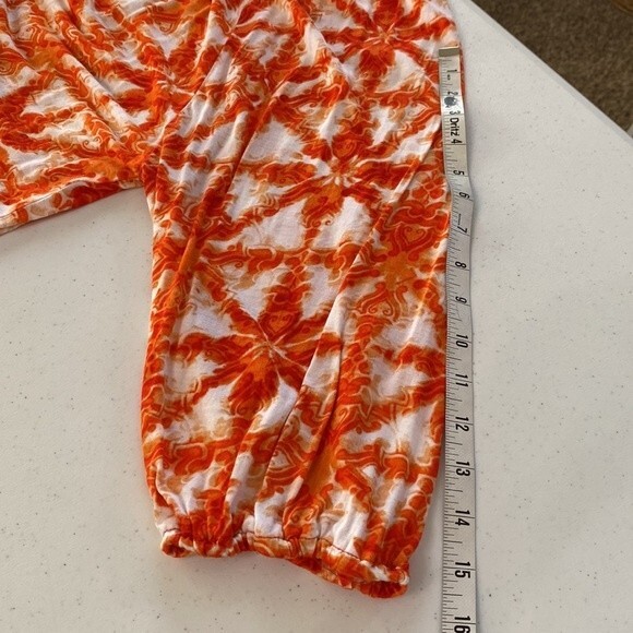 Michael Michael Kors Boxy Loose Fit Top Geo Abstract Colorful Print 3/4 Sleeve - Picture 14 of 16